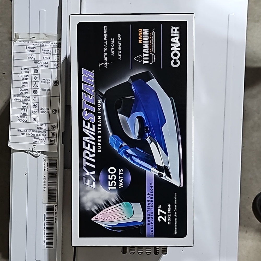 Conair 1550W Extreme Steam Iron with Nano Titanium Soleplate and Auto Shutoff